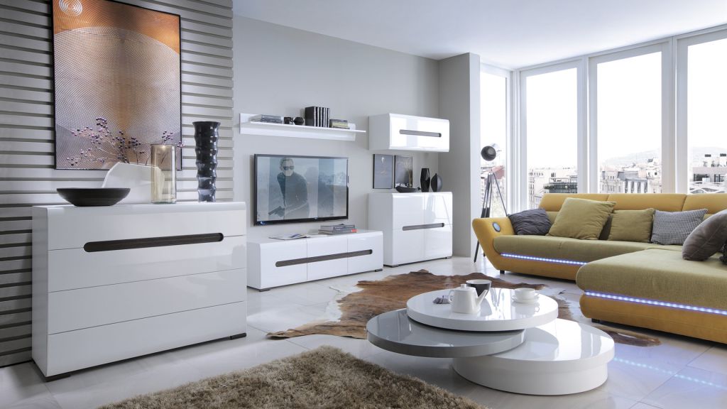 Iti doresti un living pe alb? Vezi aceste Seturi de Mobila Alba, pentru living 