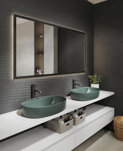 Lavoare colorate pentru baie - modele premium roz, bleo, verde & pictate